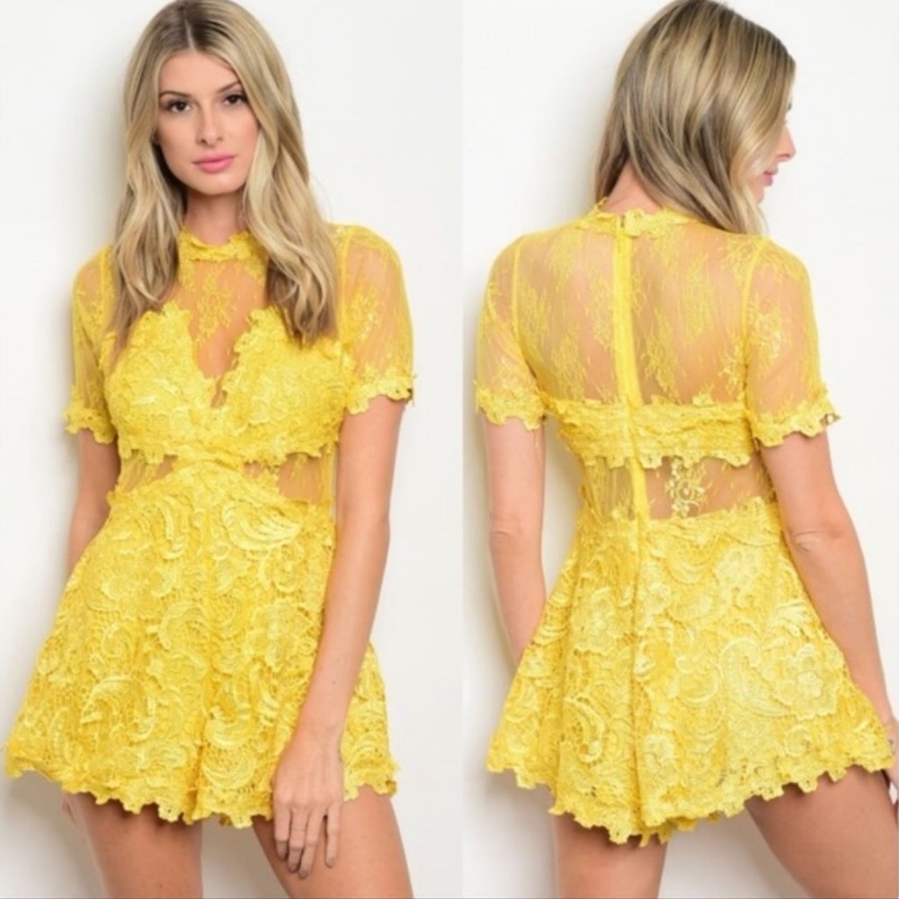 Yellow Lace Romper